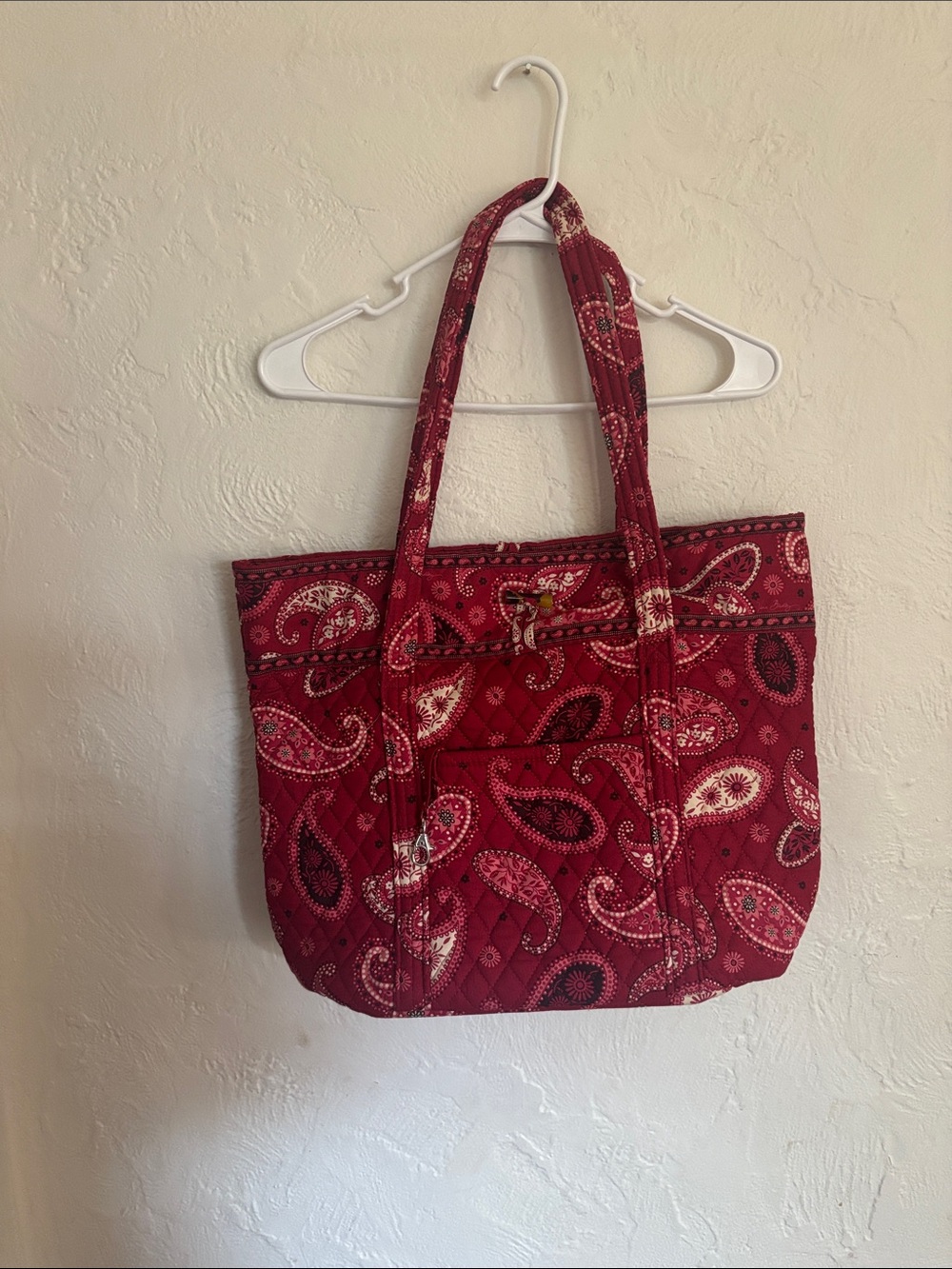 Vera Bradley Red Quilted Paisley Tote